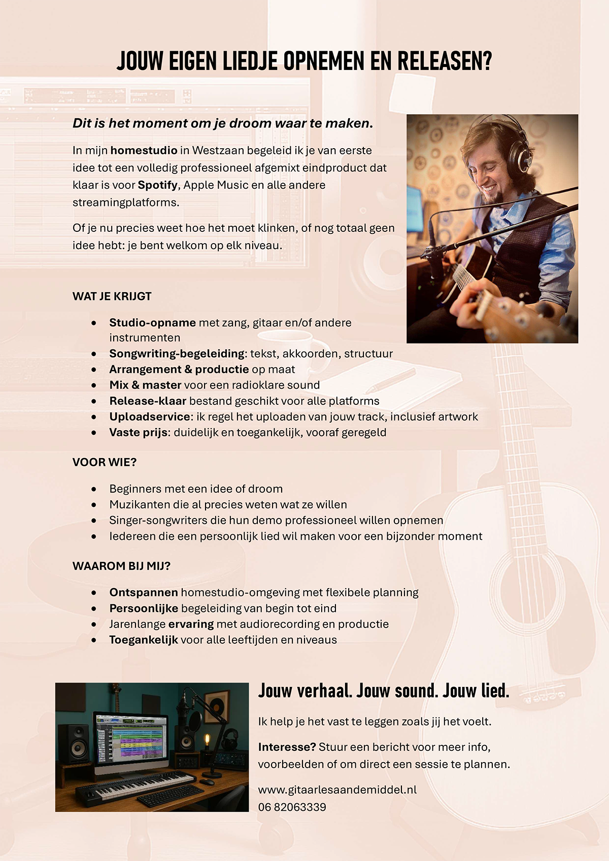 Homestudio | Gitaarles aan de Middel | Westzaan